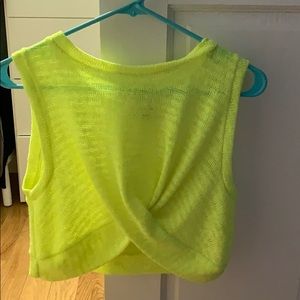 Neon yellow crop shirt